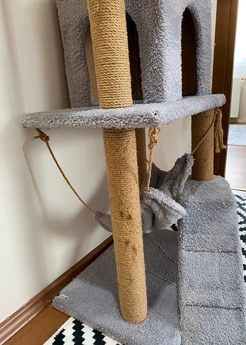 Gri Çok Katlı Kedi Tırmalama ve Oyun Evi - Görsel 2