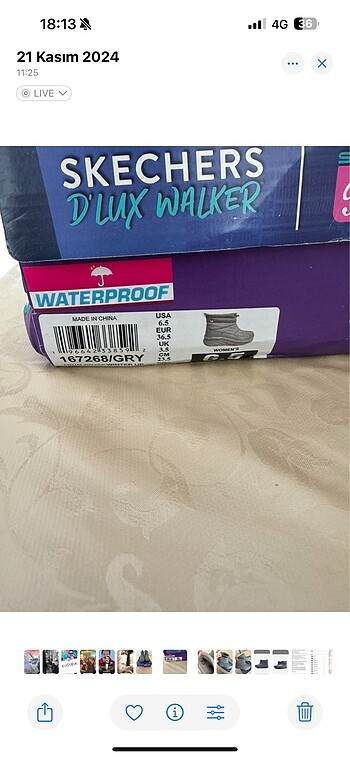 36,5 Beden gri Renk Skechers Dlux Walker Bot