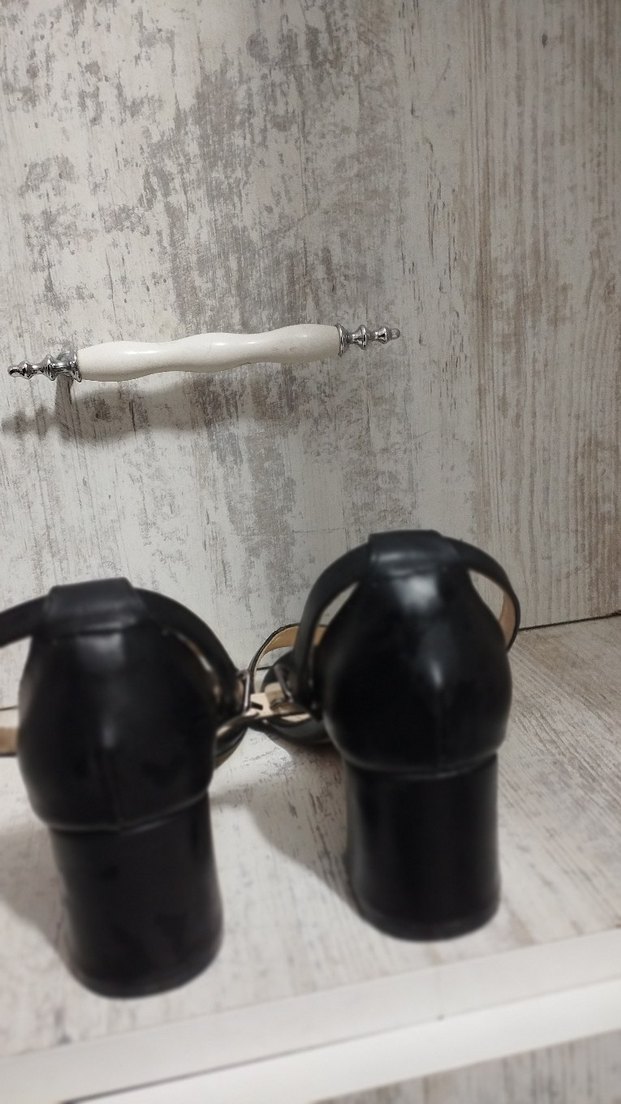 Tokalı Siyah Blok Topuklu Kadın Ayakkabı - Görsel 3