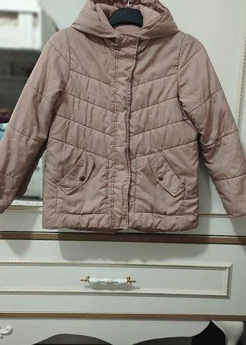 Bej Kapüşonlu Kız Çocuk Montu - Görsel 2