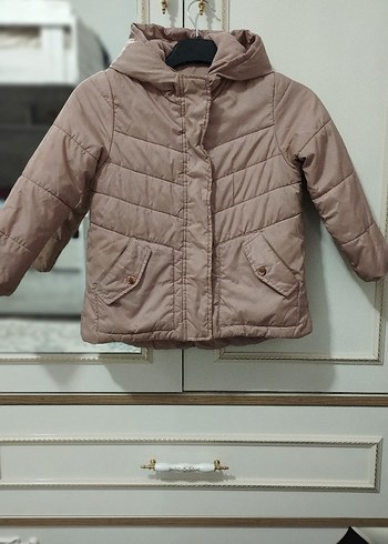 Düğmeli Bej Kız Çocuk Mont - Görsel 2