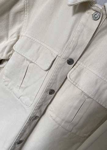 Krem Gömlek Ceket - Görsel 4