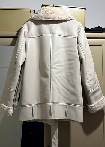 Bej Süet Kürklü Kadın Ceket - Görsel 4