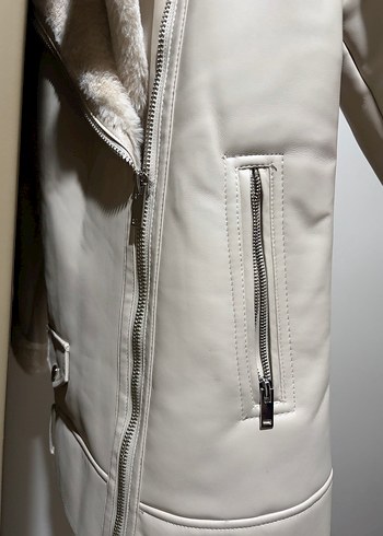 Bej Süet Kürklü Kadın Ceket - Görsel 5