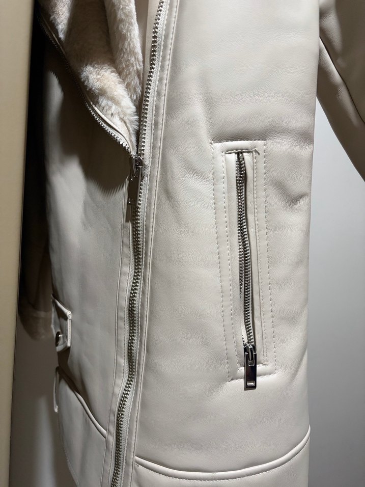 Bej Süet Kürklü Kadın Ceket - Görsel 5