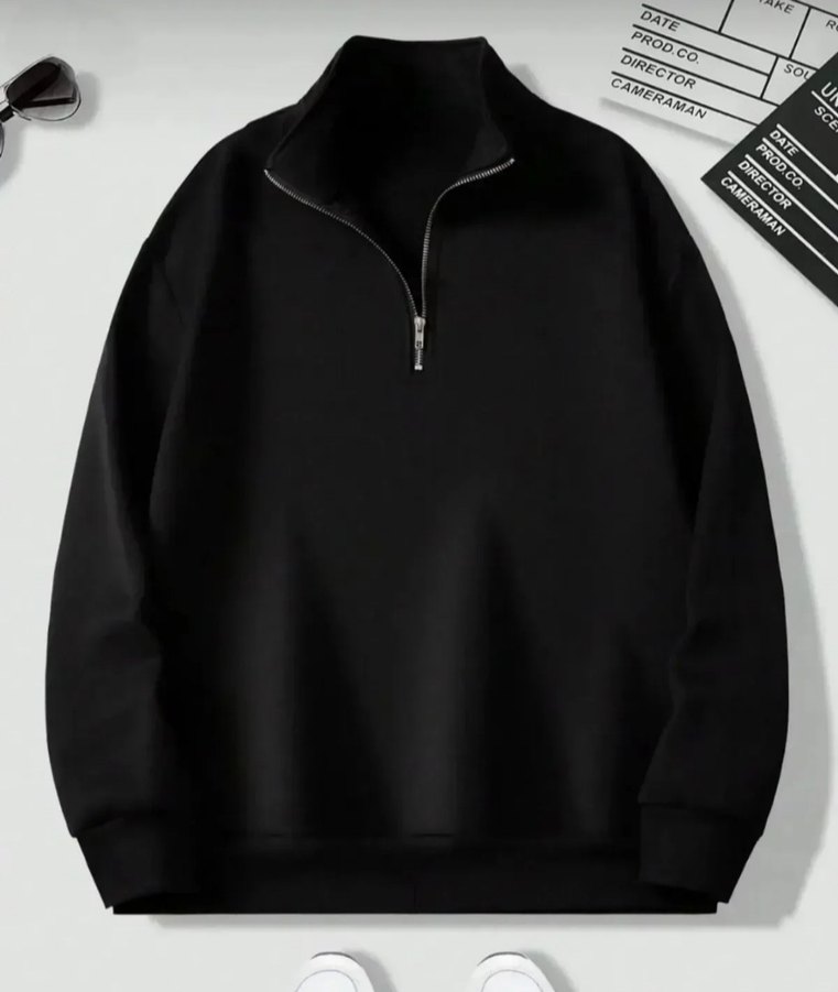 Kadın Kırmızı Fermuarlı Yarım Boğazlı Sweatshirt - Görsel 2