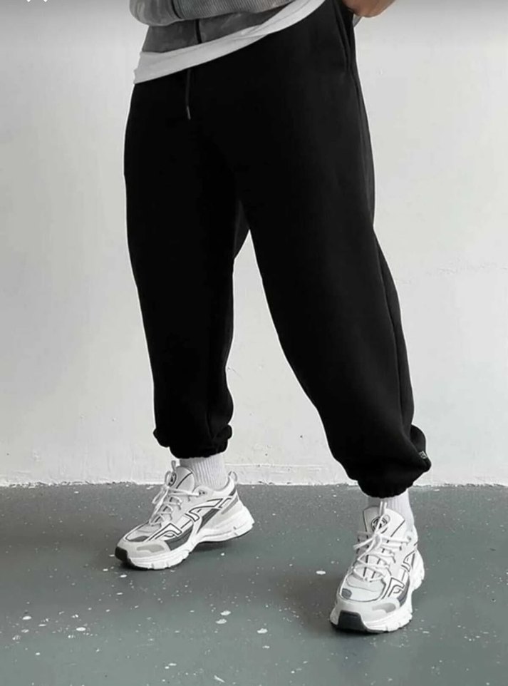 Siyah Rahat Kesim Erkek Eşofman Altı - Görsel 2