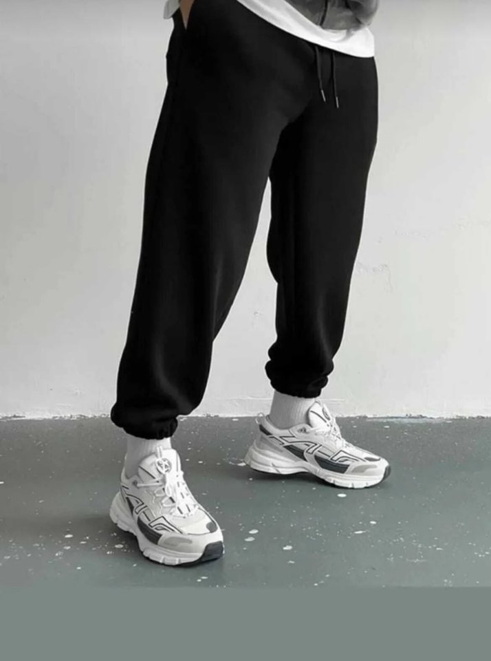 Siyah Rahat Kesim Erkek Eşofman Altı - Görsel 3