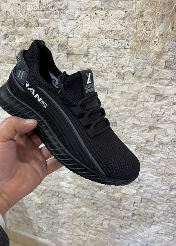 Siyah Yılan Desenli Bağcıklı Erkek Spor Ayakkabı - Görsel 3