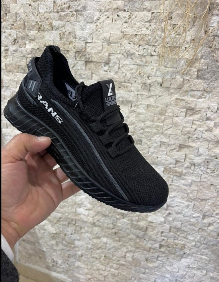 Siyah Yılan Desenli Bağcıklı Erkek Spor Ayakkabı - Görsel 3