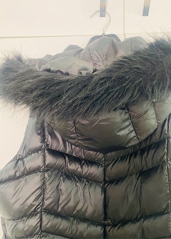 Siyah Uzun Kürklü Kadın Yelek - Görsel 4