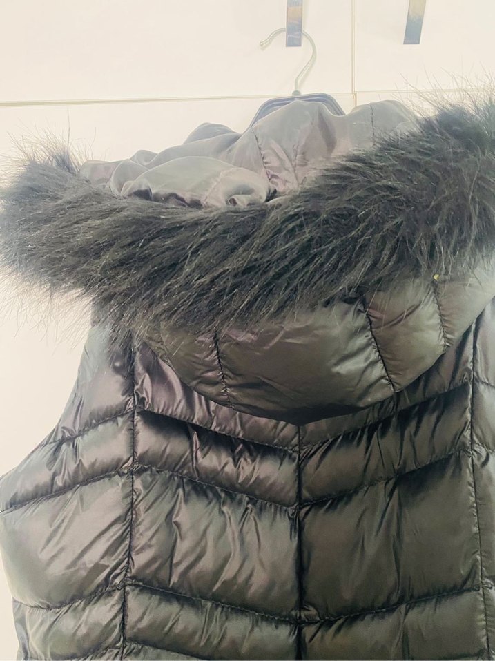 Siyah Uzun Kürklü Kadın Yelek - Görsel 4