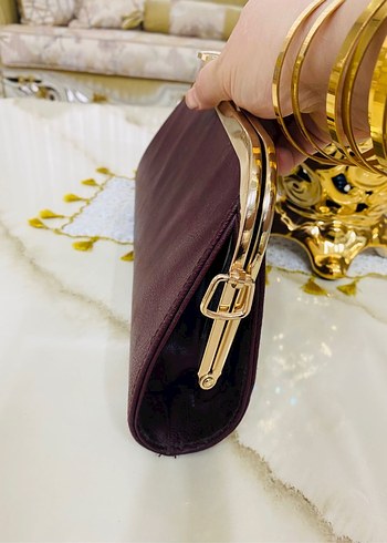 Bordo Deri Tokalı Kadın Portföy Çanta - Görsel 6