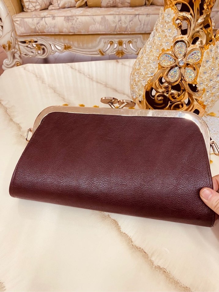 Bordo Deri Tokalı Kadın Portföy Çanta - Görsel 3