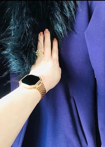 Kürklü Yaka Detaylı Mor Kaban - Görsel 7