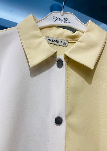 Düğmeli Beyaz Kadın Midi Takım Elbise - Görsel 4