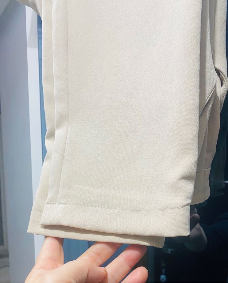 Krem renk Midi Kadın Kumaş Pantolon - Görsel 2