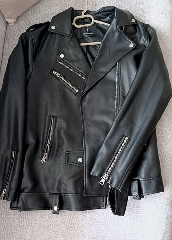 Siyah Deri Biker Ceket - Görsel 4