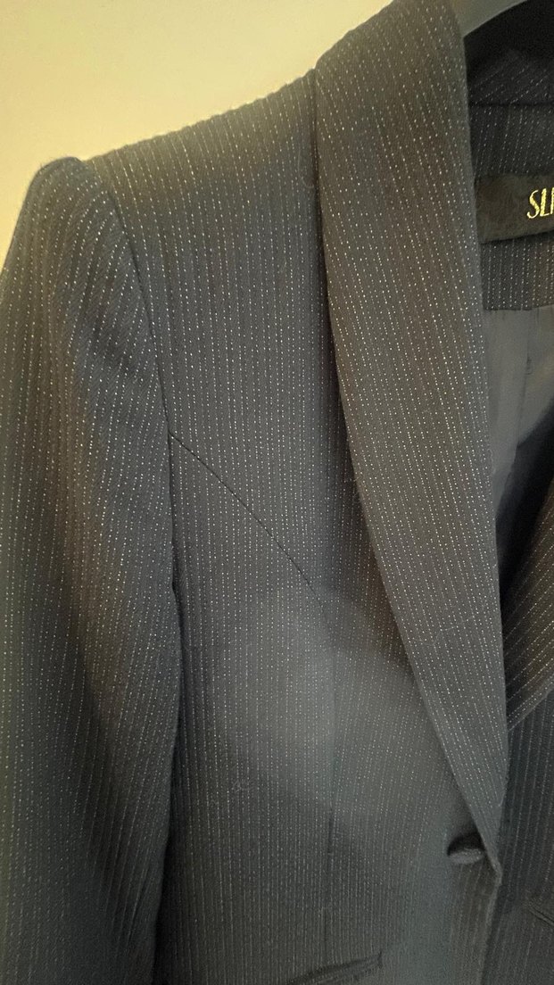 Kadın Gri Düğmeli Modern Klasik Blazer Ceket - Görsel 2