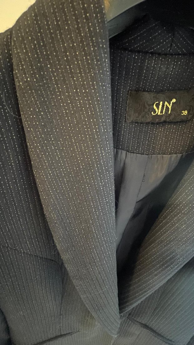 Kadın Gri Düğmeli Modern Klasik Blazer Ceket - Görsel 3