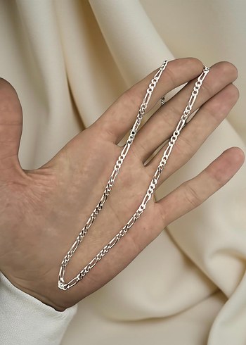 925 Ayar Gümüş Erkek Figaro Kolye - Görsel 2