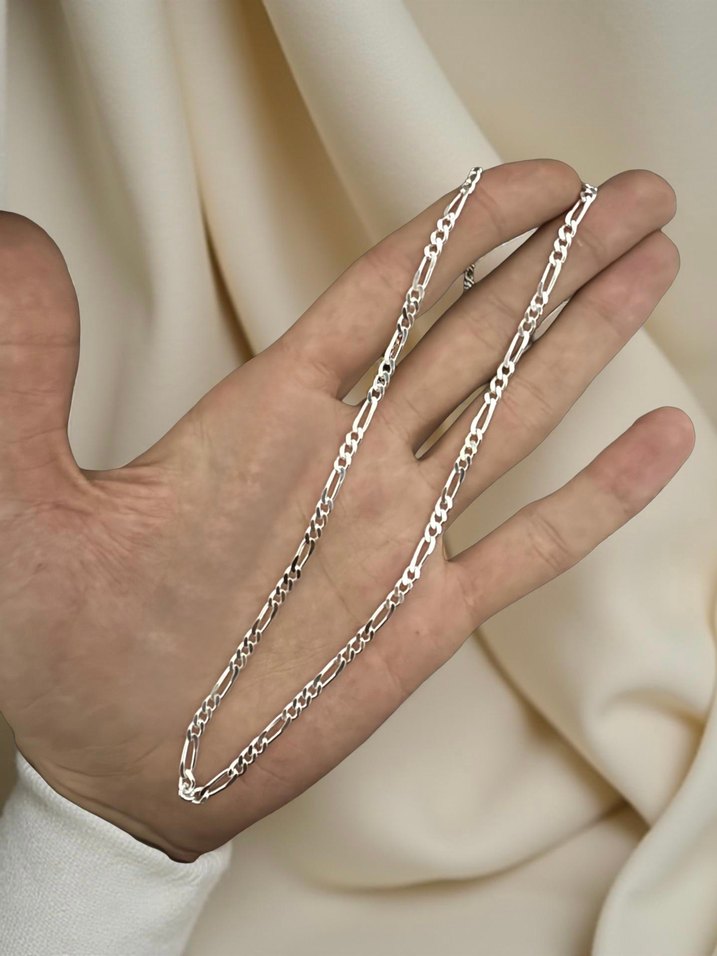 925 Ayar Gümüş Erkek Figaro Kolye - Görsel 2