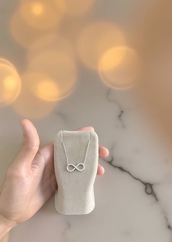 925 Ayar Gümüş Işıltılı Sonsuzluk Kolye - Görsel 4