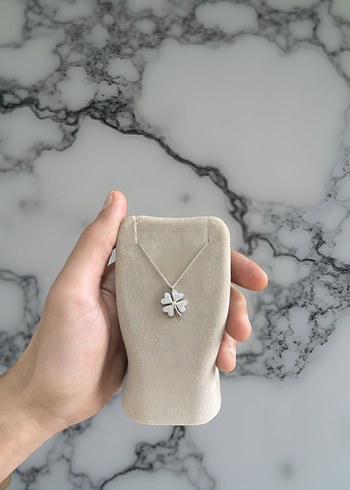 925 Ayar Gümüş Şans Yonca Kolye - Görsel 5