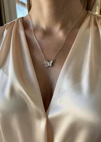 Zarif Sedef Kelebek Kolye(925 Ayar) - Görsel 2