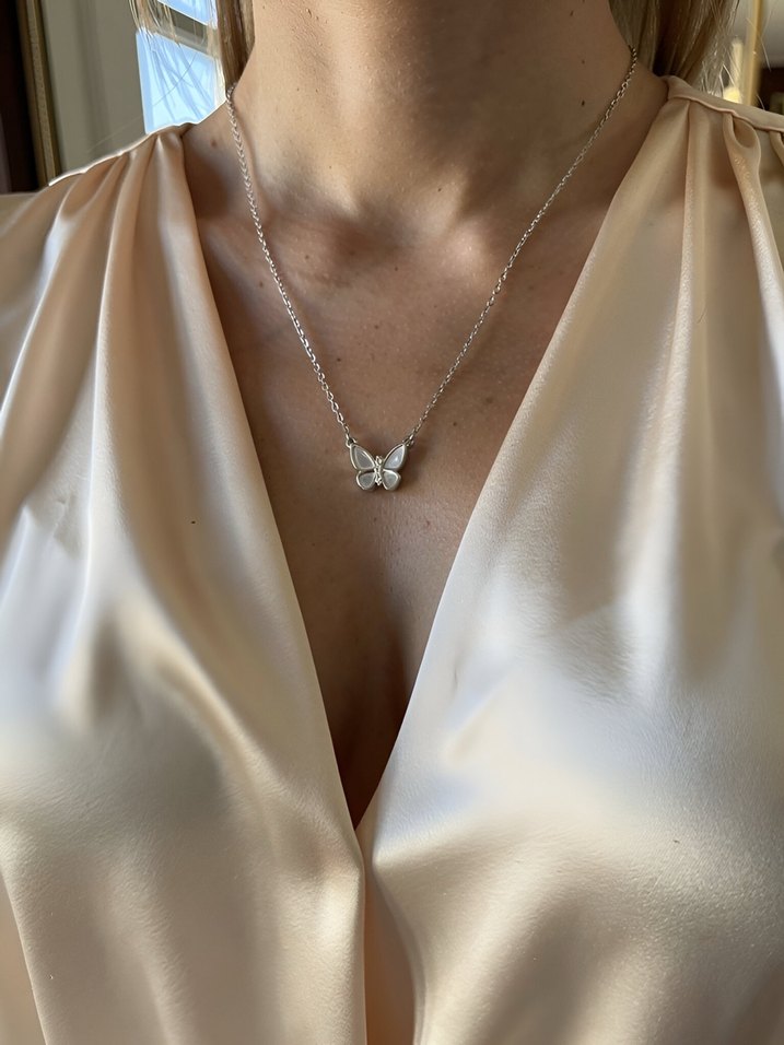 Zarif Sedef Kelebek Kolye(925 Ayar) - Görsel 2