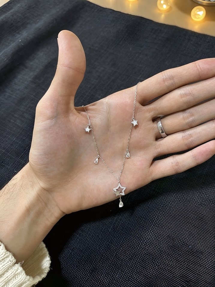 925 Ayar Gümüş Yıldız Şans Kolyesi - Görsel 3