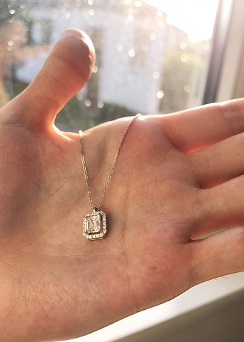 925 Ayar Gümüş Baget Kolye - Görsel 3