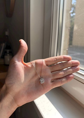 925 Ayar Gümüş Baget Kolye - Görsel 4