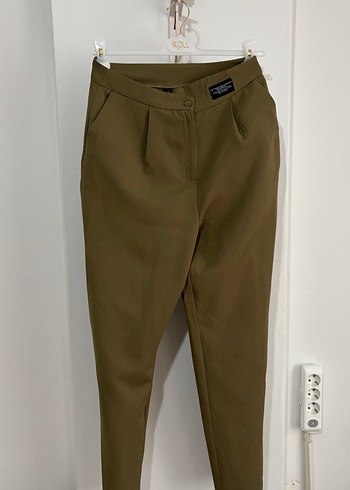 Bej Keten Mini Kumaş Pantolon - Görsel 2