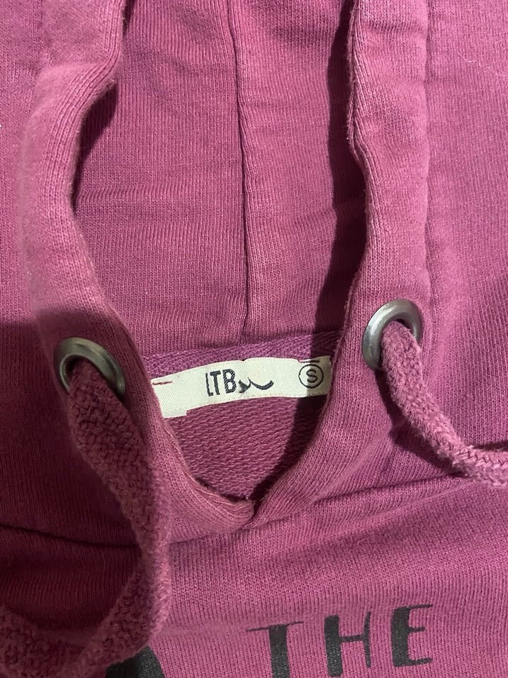 Bordo Kapüşonlu Baskılı Sweatshirt - Görsel 3