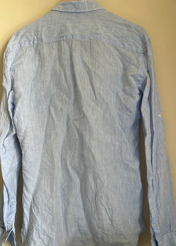 Beymen Business Erkek Mavi Keten Uzun Kollu Gömlek - Görsel 5