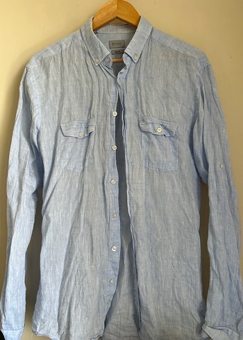 Beymen Business Erkek Mavi Keten Uzun Kollu Gömlek - Görsel 2