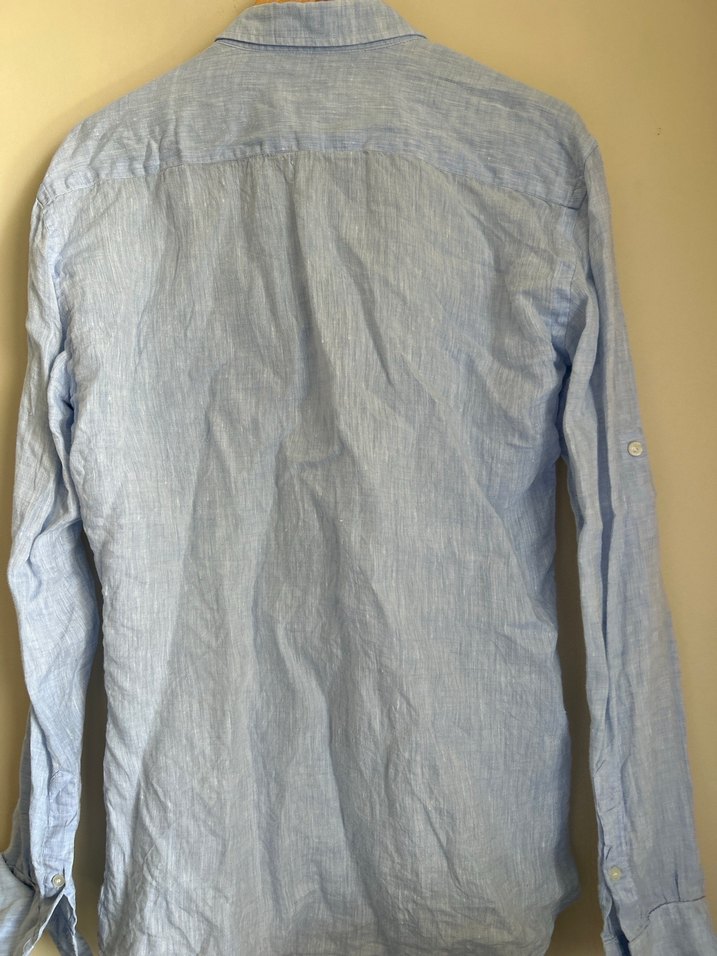 Beymen Business Erkek Mavi Keten Uzun Kollu Gömlek - Görsel 5