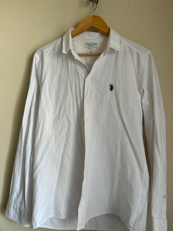 Us.Polo.Assn. Erkek Beyaz Uzun Kollu Gömlek - Görsel 2