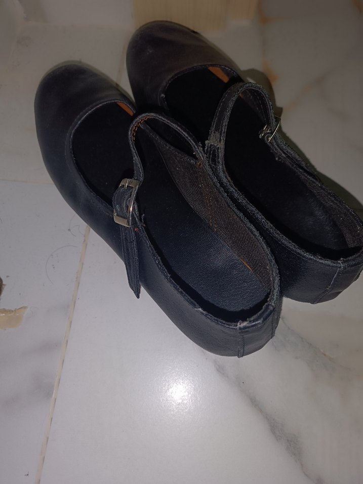 Deri Siyah Kadın Topuklu Babet 38 numara - Görsel 2