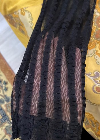 Uzun Kollu Pilili Siyah Gotik Bluz - Görsel 2