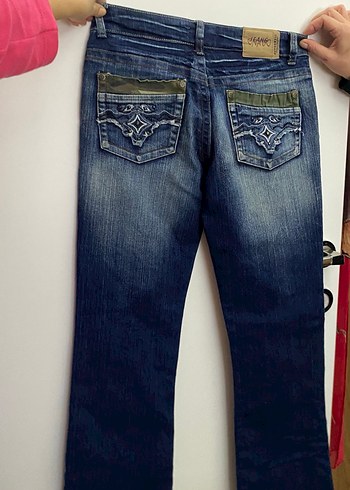 Parlak Mavi Kadın Kot Pantolon - Görsel 4