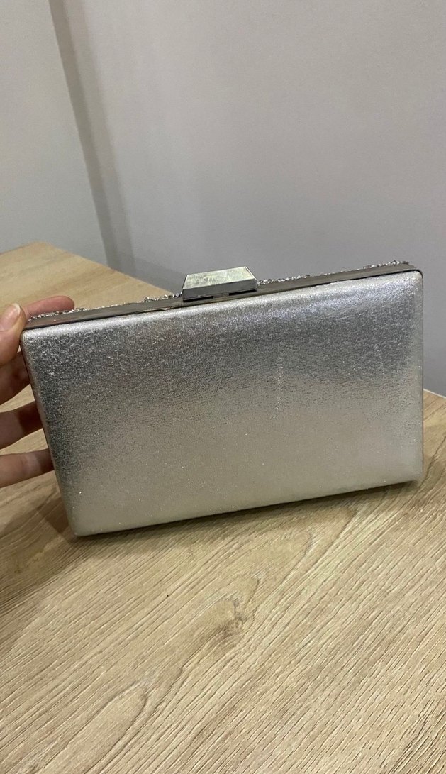 Gri Payetli  Abiye Çanta - Görsel 3