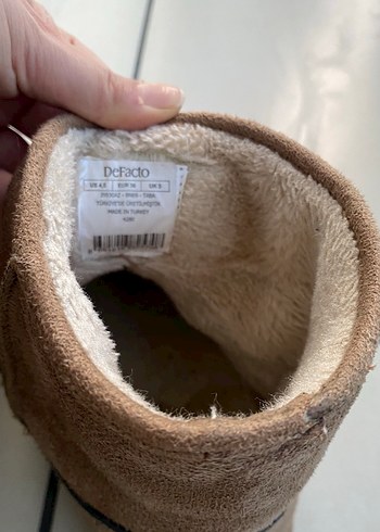 Defacto Kahverengi Kadın Süet Kürklü bot - Görsel 4