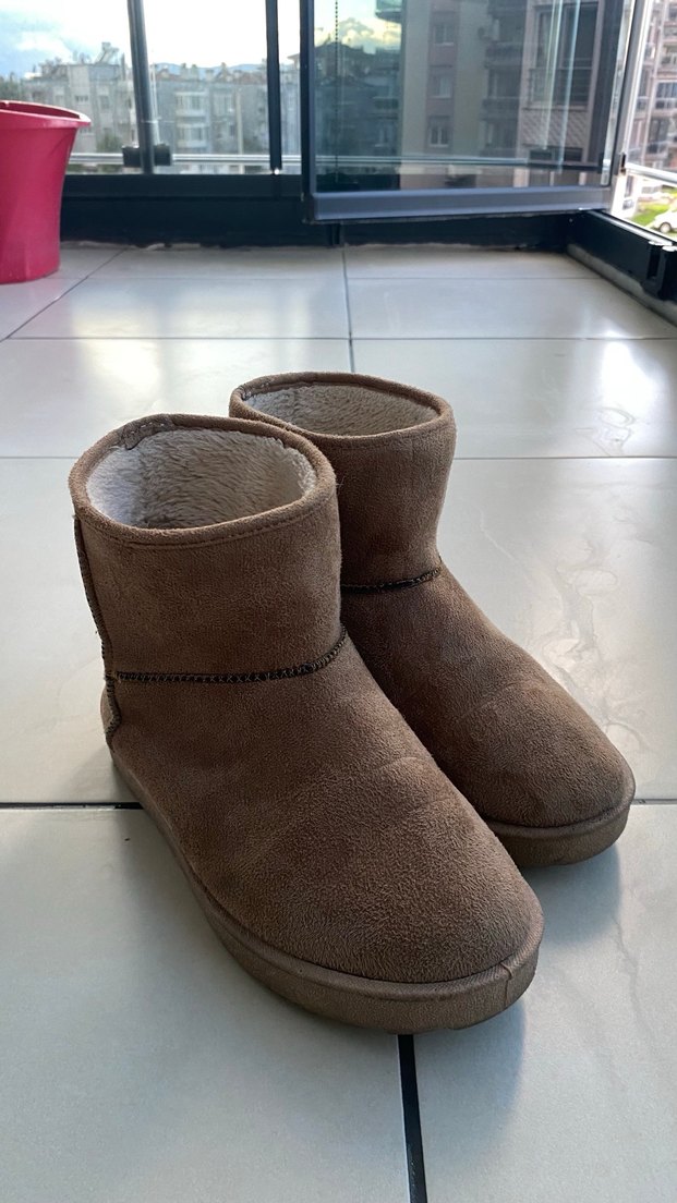 Defacto Kahverengi Kadın Süet Kürklü bot - Görsel 2