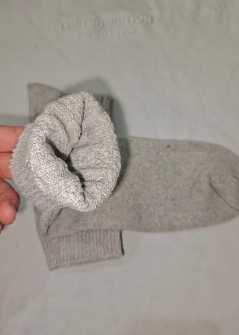 Gri Erkek Midi Alpaka Yün Çorap - Görsel 2