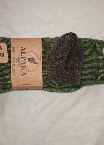 Yeşil Alpaka Yünlü Erkek Çorap - Görsel 4