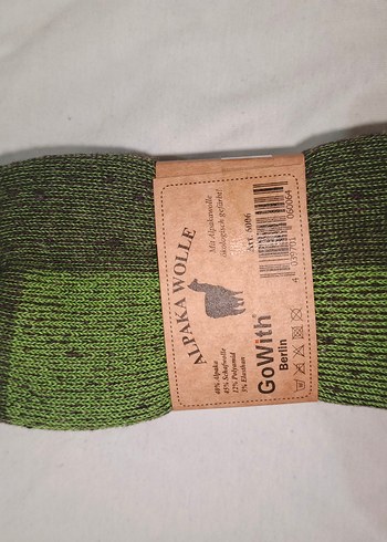 Yeşil Alpaka Yünlü Erkek Çorap - Görsel 2