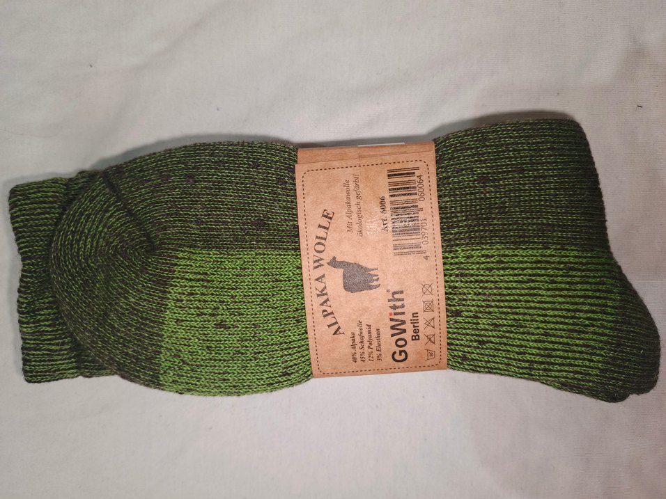 Yeşil Alpaka Yünlü Erkek Çorap - Görsel 2