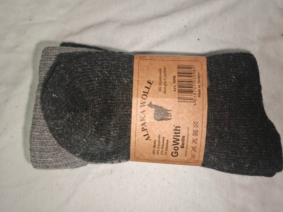 Gri Alpaka 2 li Yün Erkek Çorap - Görsel 3
